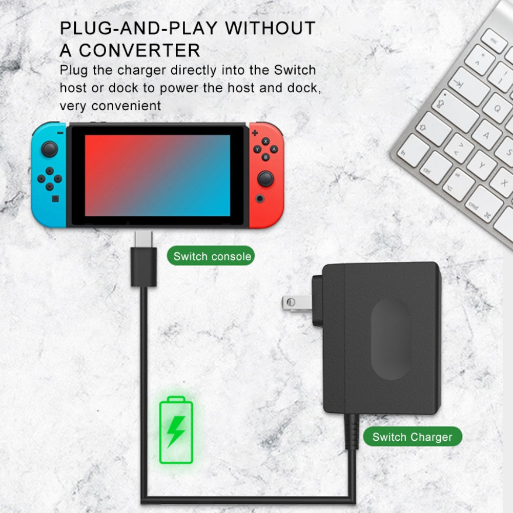 AOLION PGNS1042 For Nintendo Switch TV Dock Mode 1.5m Type-C Cable ABS Charger AC Power Adapter, US Plug AOLION PGNS1042 For Nintendo Switch TV Dock Mode 1.5m Type-C Cable ABS Charger AC Power Adapter, US Plug